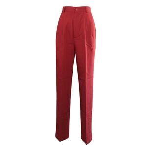 Vintage Joan Walters High Waist Red Trousers Pleated Pants Size 4P